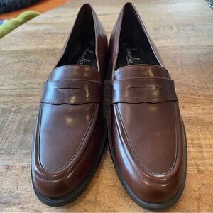 Amelia Leather Brown Loafers with round toe. 4A (AAAA) Width - very narrow